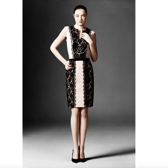 chinese dress ladies Crepe and Lace Maxi Dress 42 (FR) / Beige/Black main image 1